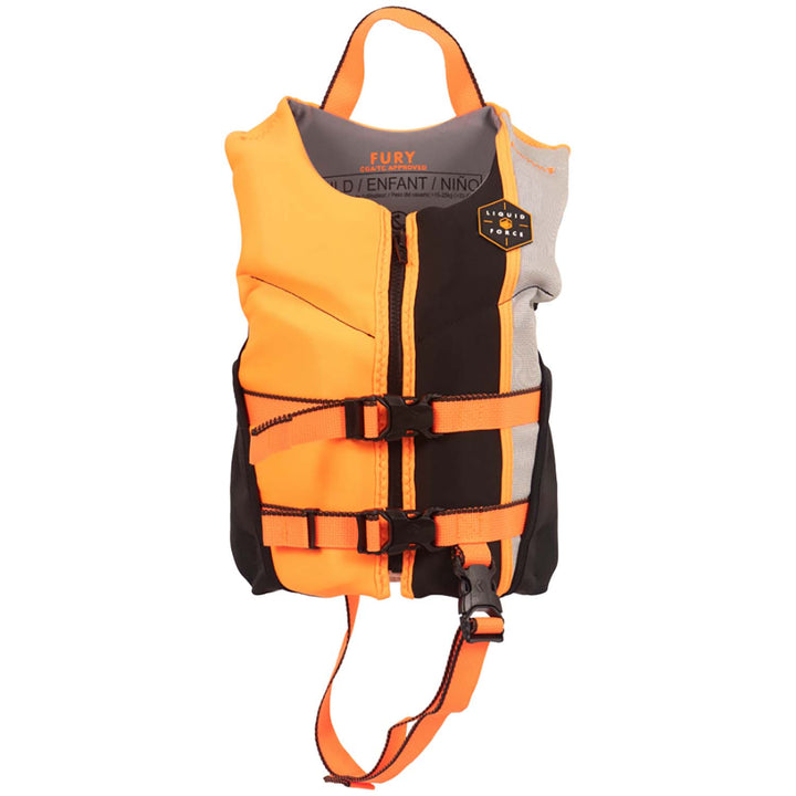 Liquid Force Fury Child CGA Wake Vest - Kids' Black/Orange