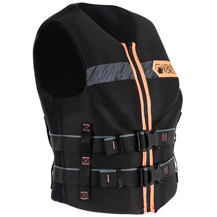 Liquid Force Hinge Classic CGA Wake Vest - Women's Black/Coral
