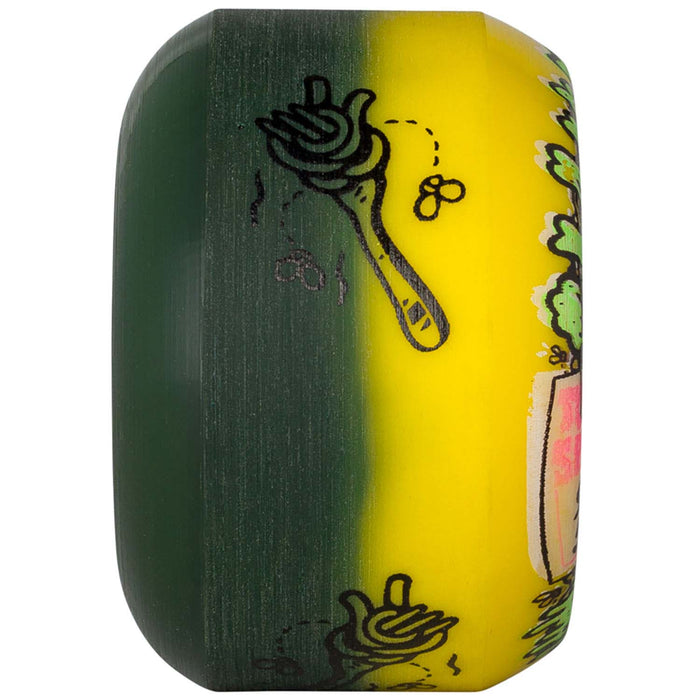 Santa Cruz Slime Balls Double Take Cafe Vomit Mini Yellow Black 95a Skateboard Wheels