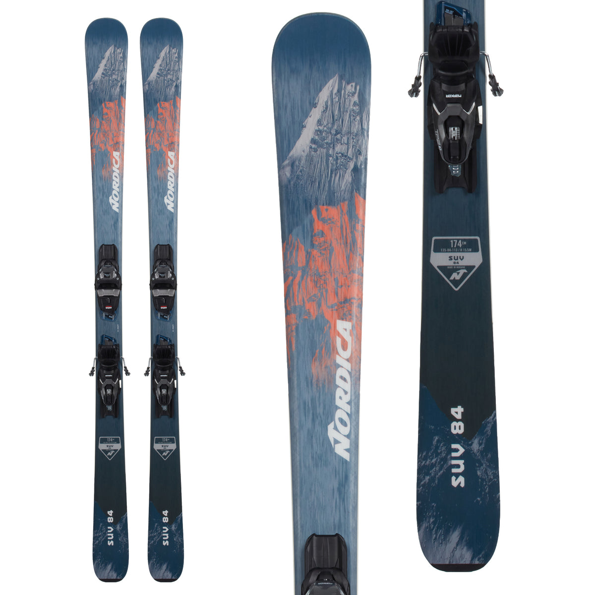 Nordica SUV 84 Skis + TP2 Compact 10 FDT Ski Bindings 2022