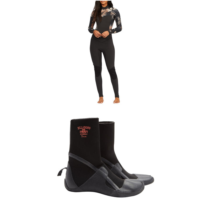 Billabong 4/3 Salty Dayz Wetsuit + 3mm Synergy HS Wetsuit Boots - Women's