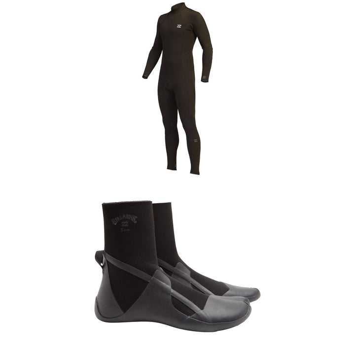 Billabong 4/3 Absolute Back Zip GBS Wetsuit + 3mm Absolute Split Toe Wetsuit Boots