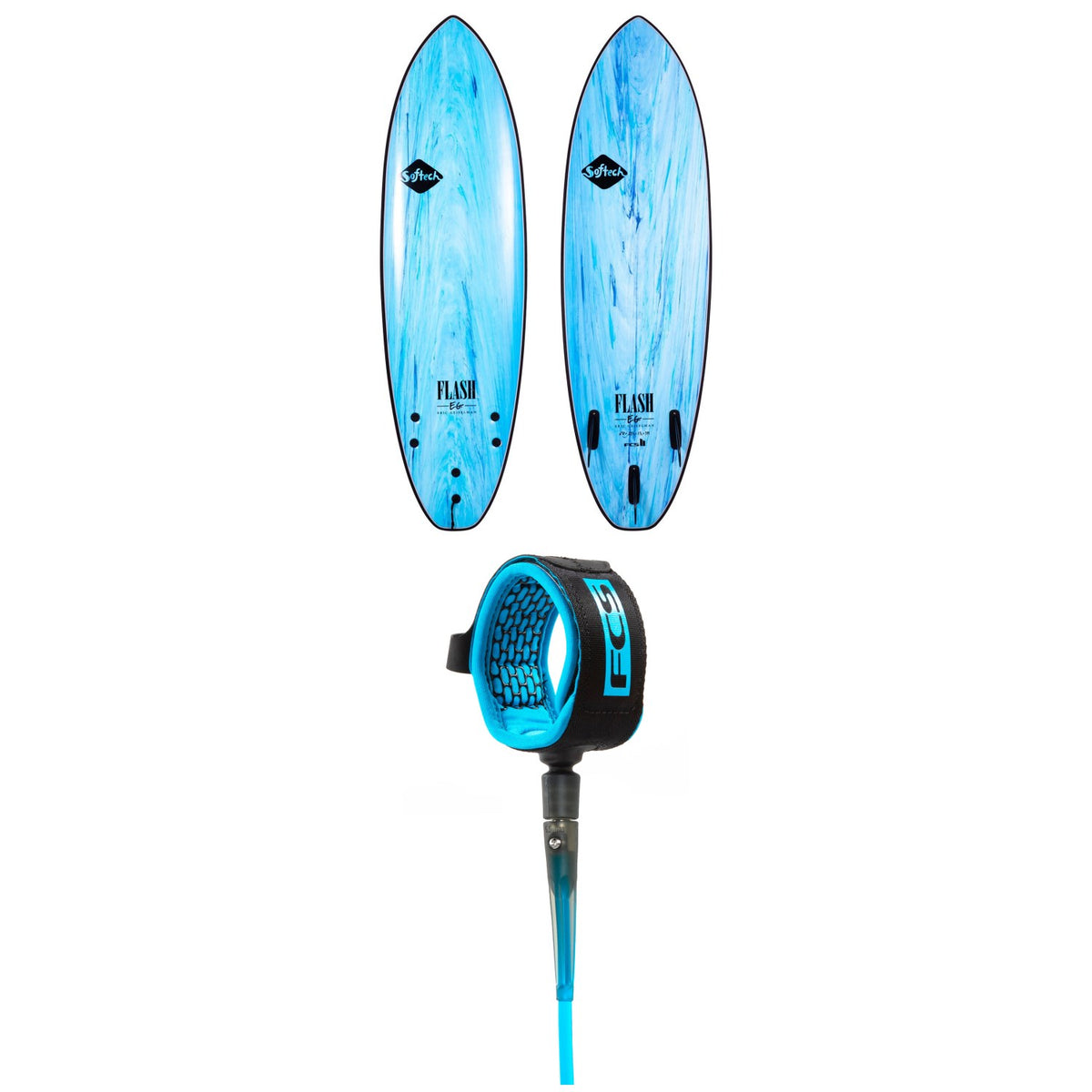 Softech Flash Eric Geiselman FCS II 5'0" Surfboard + FCS 5' Comp Essential Leash