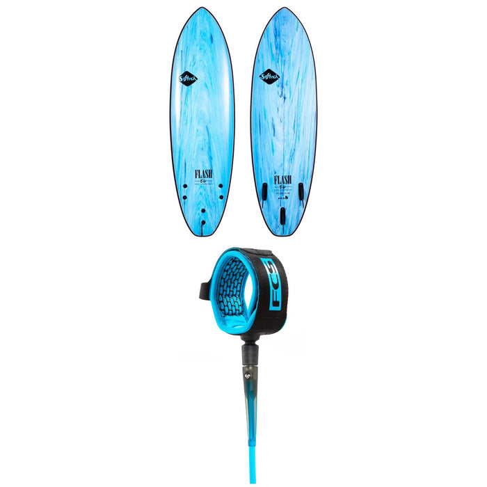 Softech Flash Eric Geiselman FCS II 5'0" Surfboard + FCS 5' Comp Essential Leash