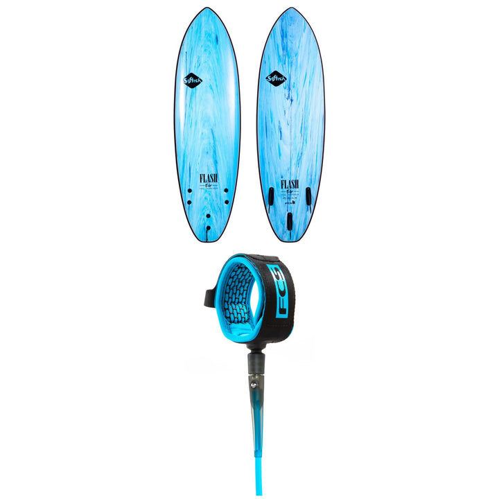 Softech Flash Eric Geiselman FCS II 5'0" Surfboard + FCS 5' Comp Essential Leash