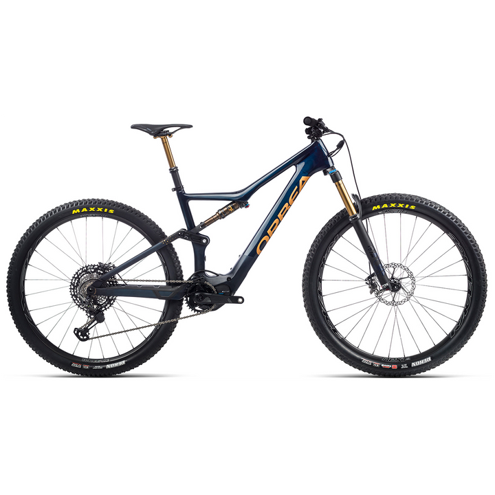 Orbea Rise M-LTD SE E-Mountain Bike 2021 Coal Blue/Red Gold
