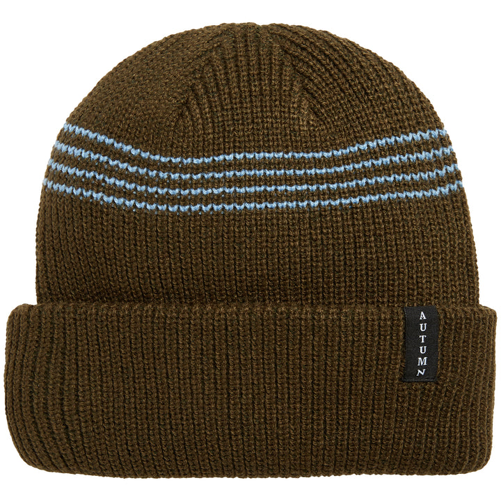 Autumn x evo Select Mini Stripe Beanie Army Green/Baby Blue