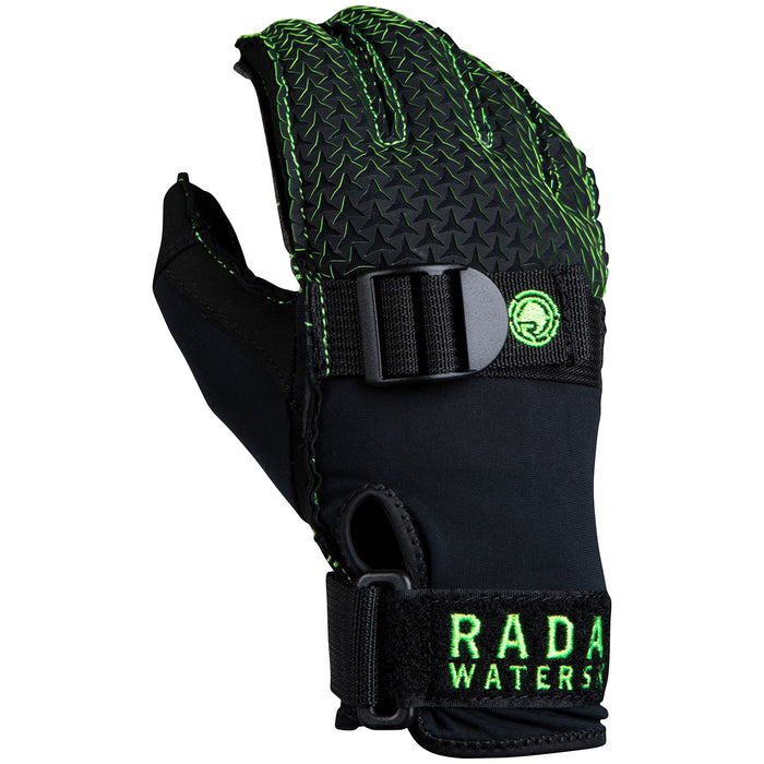 Radar Hydro-K Inside-Out Waterski Gloves 2023 Matte Black / Volt Green