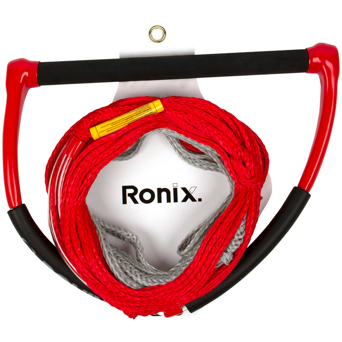 Ronix Combo 1.0 TPR Grip Wakeboard Handle + 65 ft Mainline Red/Grey