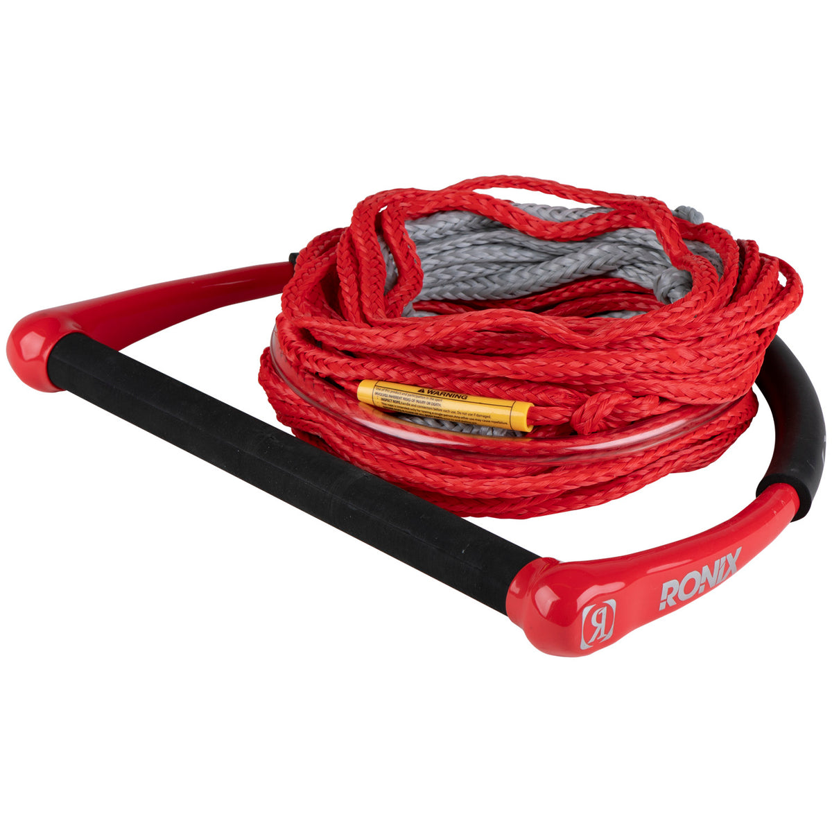 Ronix Combo 1.0 TPR Grip Wakeboard Handle + 65 ft Mainline Red/Grey