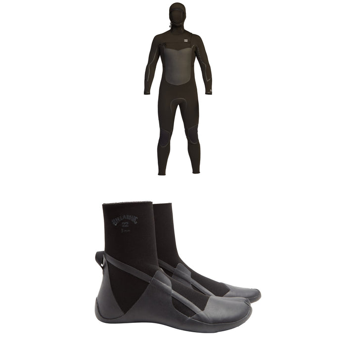 Billabong 5/4 Absolute Plus Chest Zip Hooded Wetsuit + 5mm Absolute Split Toe Wetsuit Boots