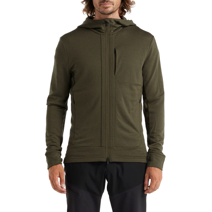 Icebreaker Quantum III Long Sleeve Zip Hoodie - Men's Loden