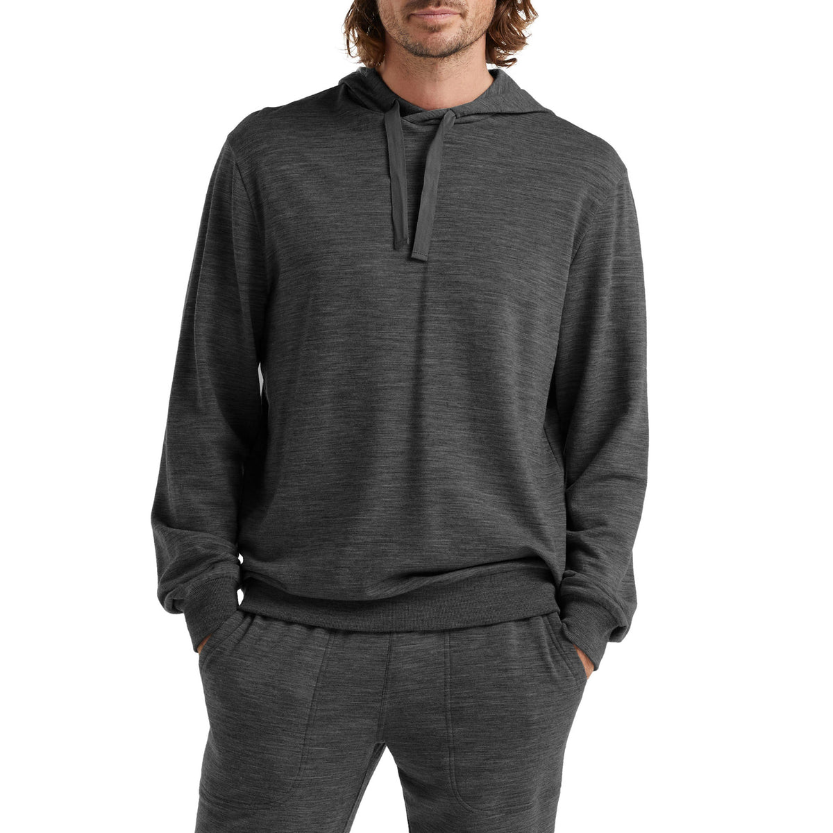 Icebreaker Shifter Long Sleeve Hoodie - Men's Gritstone Heather