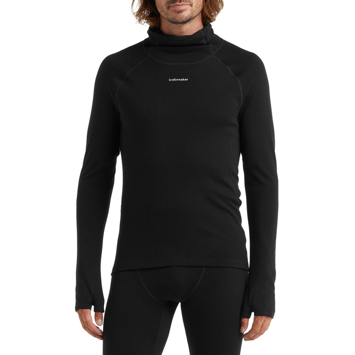 Icebreaker Merino Long Sleeve Roll Neck Top - Men's Black