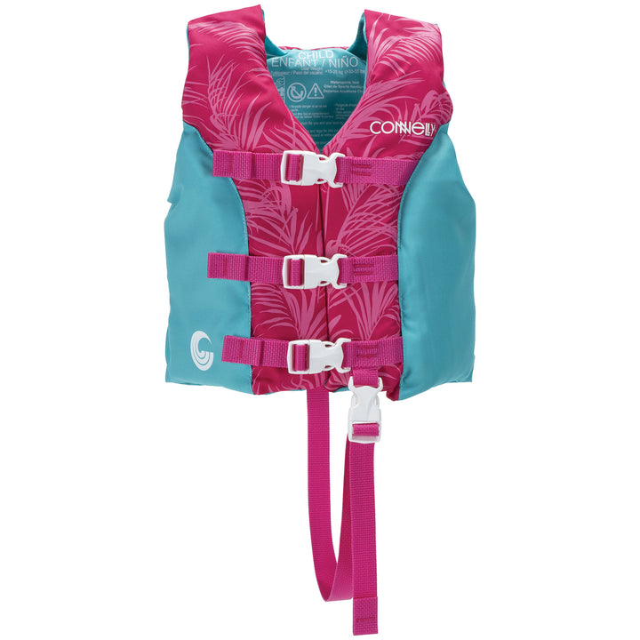 Connelly Child Tunnel Nylon CGA Wakeboard Vest - Toddler Girls' 2023 Berry/Mint
