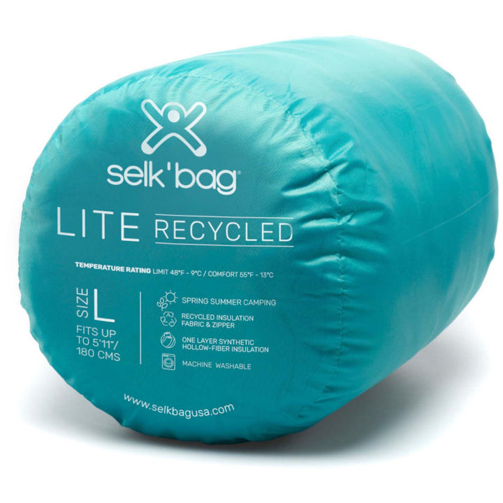 Selk'bag Lite Recycled Sleeping Bag Teal Sunlight