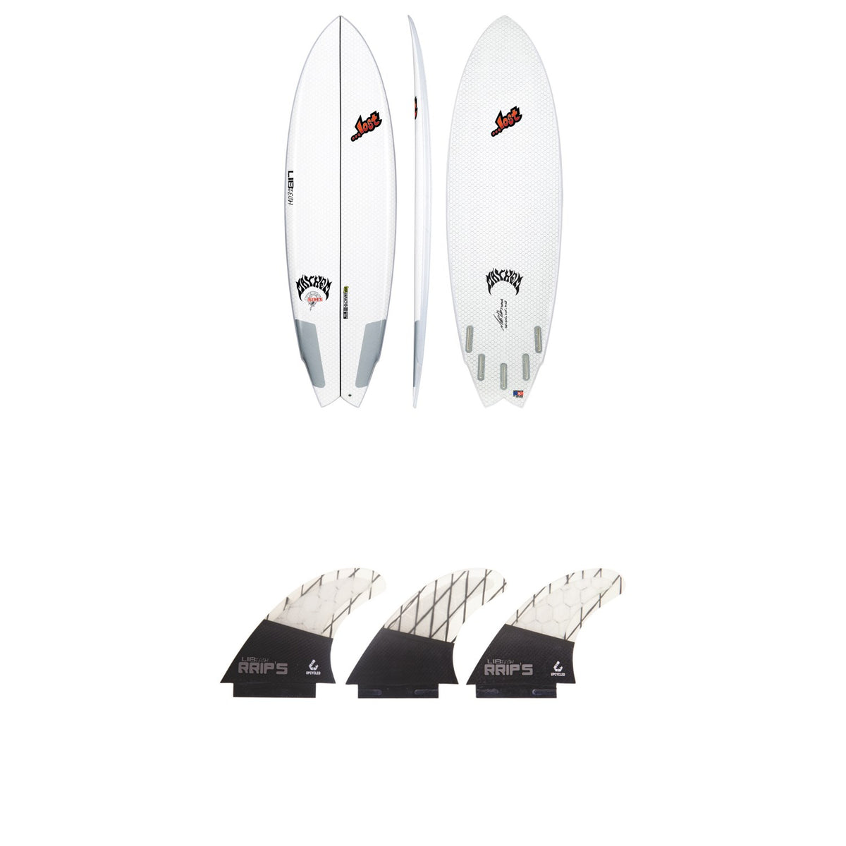 Lib Tech x Lost Round Nose Fish Surfboard + Tri Medium Fin Set