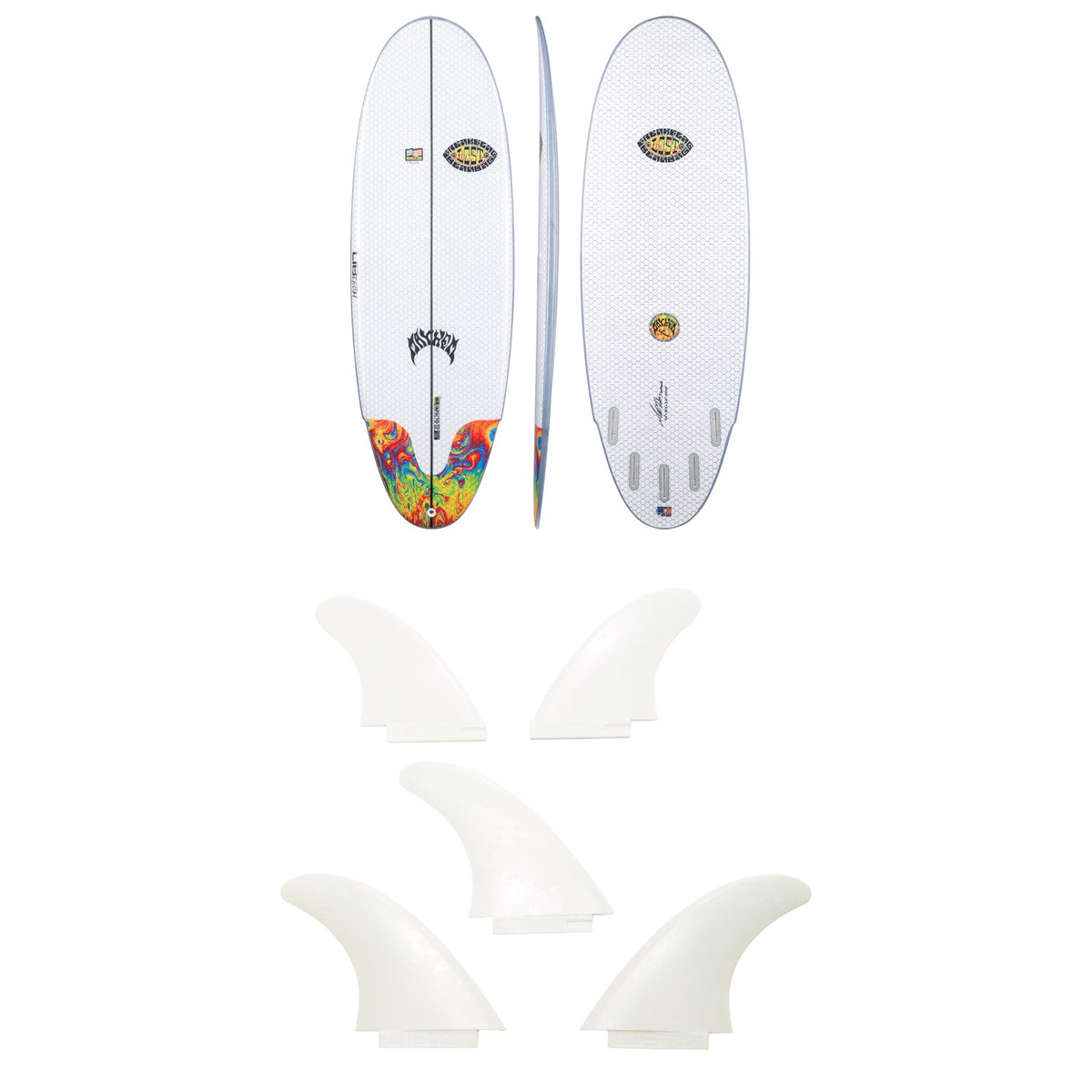 Lib Tech x Lost Freak Flag Bean Bag Surfboard + Lib Tech 5 Fin Set