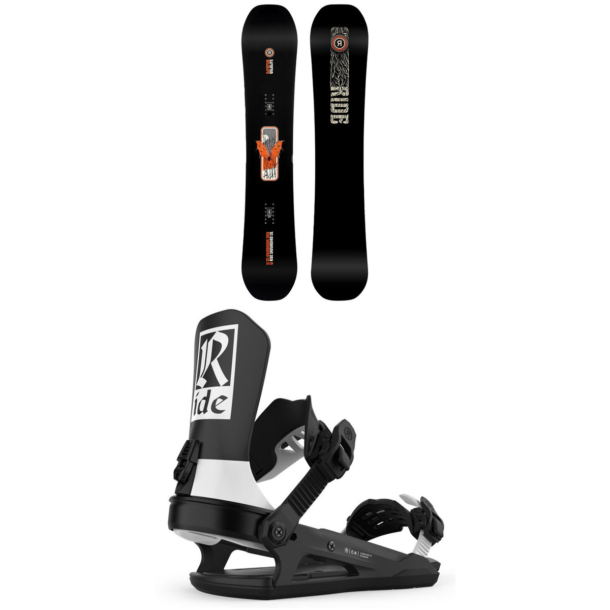 Ride Wildlife Snowboard + C-8 Snowboard Bindings 2022