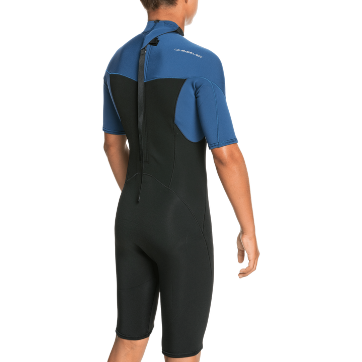 Quiksilver 2/2 Everyday Sessions Short Sleeve Back Zip Springsuit - Boys' Black/Insignia