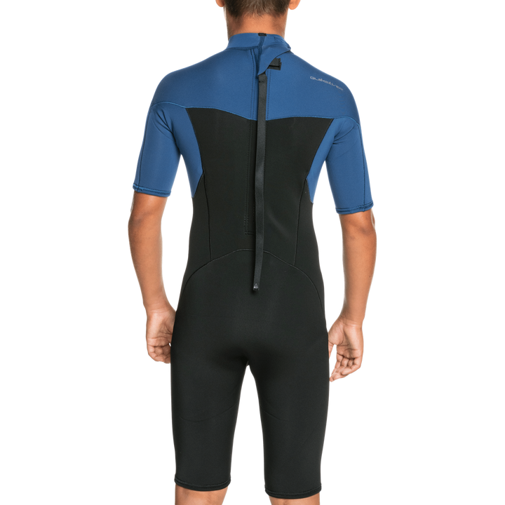 Quiksilver 2/2 Everyday Sessions Short Sleeve Back Zip Springsuit - Boys' Black/Insignia