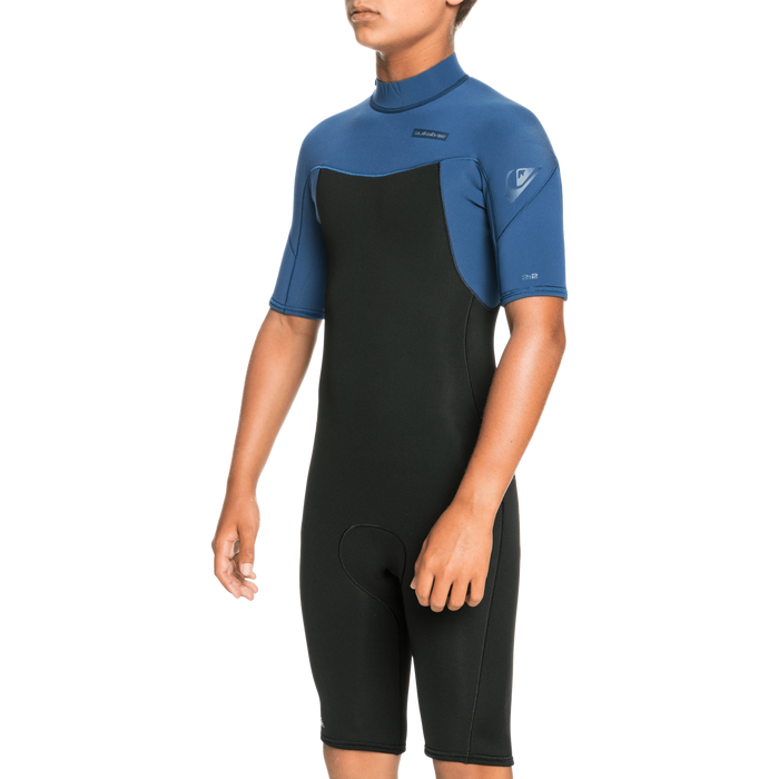 Quiksilver 2/2 Everyday Sessions Short Sleeve Back Zip Springsuit - Boys' Black/Insignia
