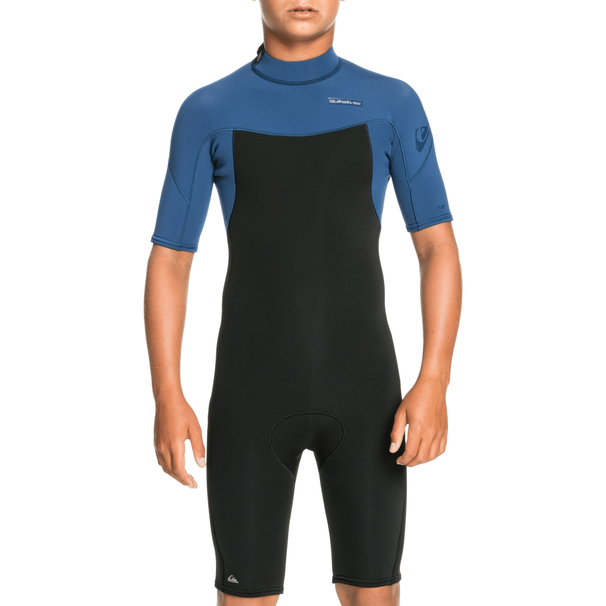 Quiksilver 2/2 Everyday Sessions Short Sleeve Back Zip Springsuit - Boys' Black/Insignia