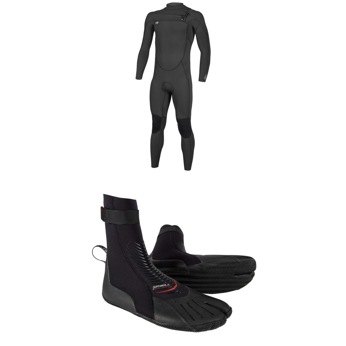 O'Neill 4/3 Ninja Chest Zip Wetsuit + 3mm Heat ST Boots