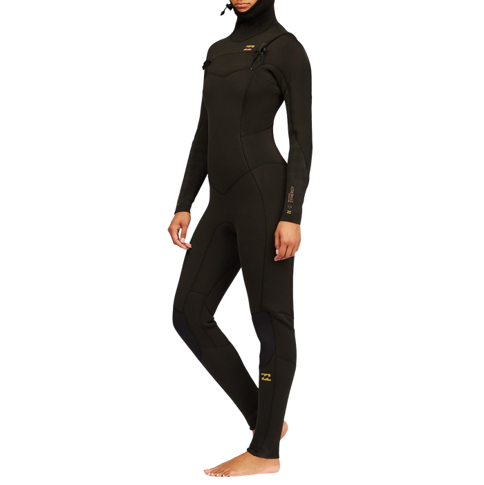 Billabong 5/4 Synergy Chest Zip Hooded Wetsuit - Girls' Black Tie Dye