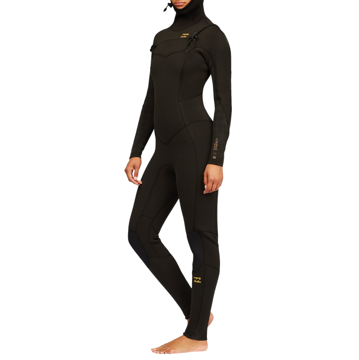 Billabong 5/4 Synergy Chest Zip Hooded Wetsuit - Girls' Black Tie Dye