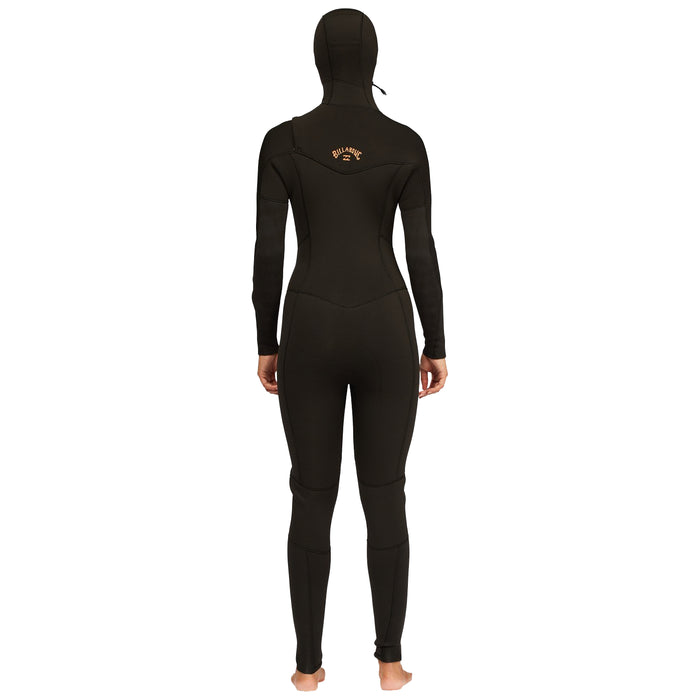 Billabong 5/4 Synergy Chest Zip Hooded Wetsuit - Girls' Black Tie Dye