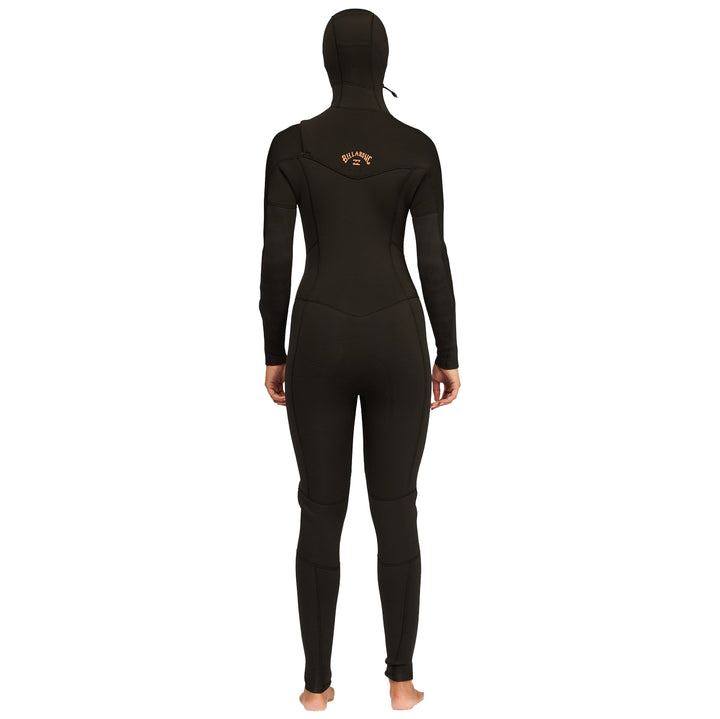 Billabong 5/4 Synergy Chest Zip Hooded Wetsuit - Girls' Black Tie Dye