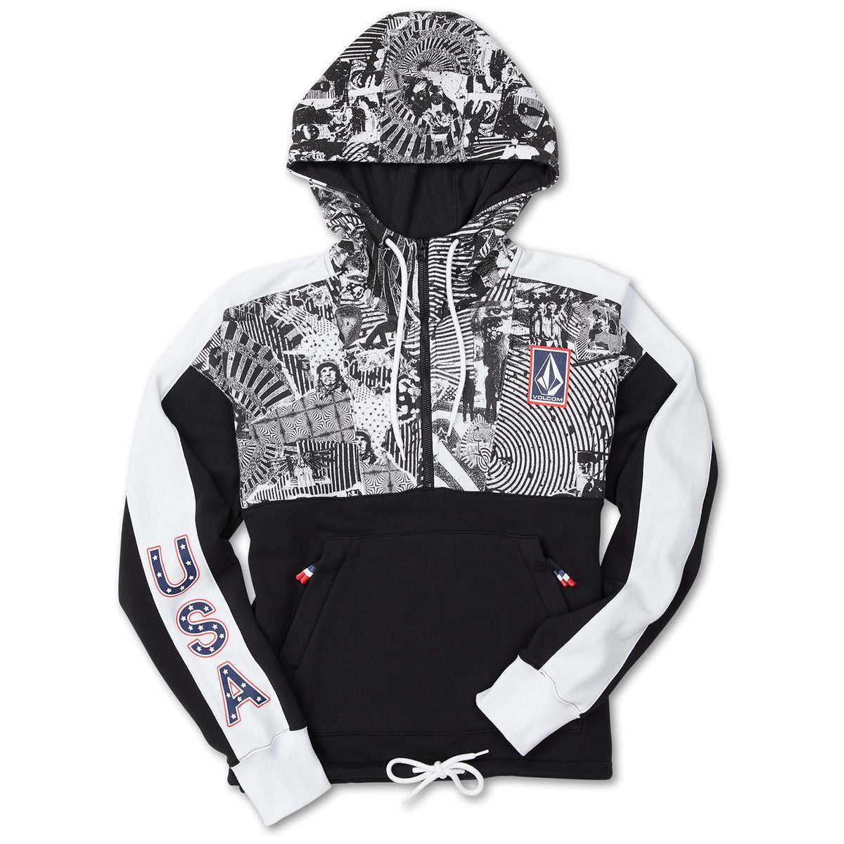 Volcom USST Anorak Hoodie - Women's Black White