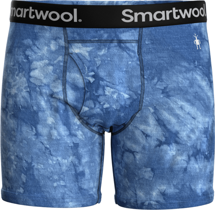 Smartwool Merino 150 Plant-Based Dye Boxed Boxer Brief - Men's Light Indigo Marble Wash