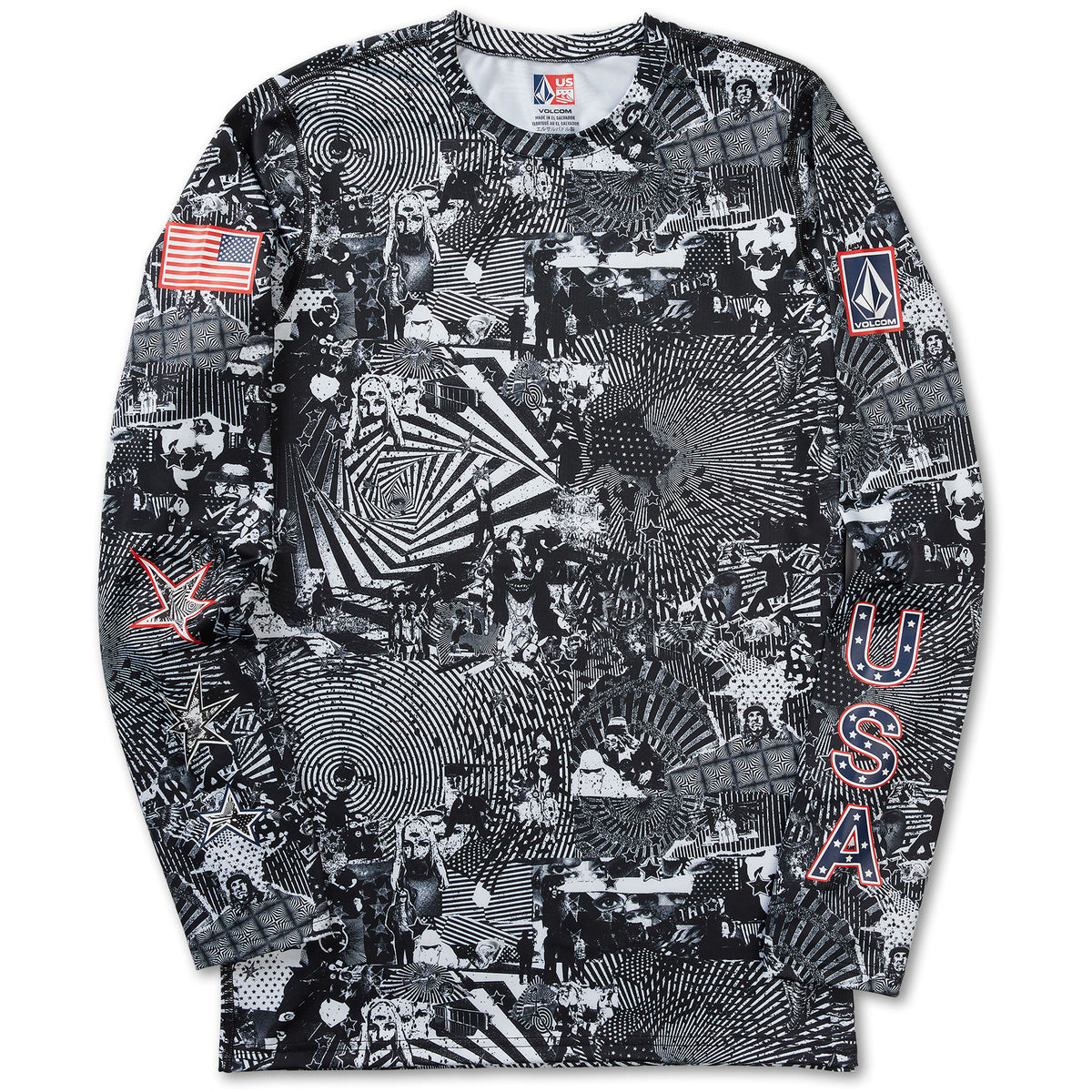 Volcom USST Base Top - Men's Black White