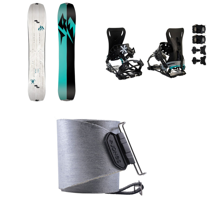Jones Solution Splitboard + Karakoram PRIME NOMAD W + Split Interface Splitboard Bindings + Jones Nomad Quick Tension Tail Clip Splitboard Skins - Women's 2022