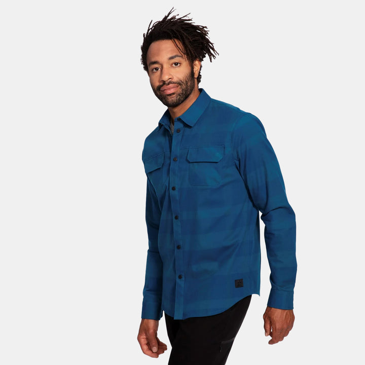evo Lightweight Long-Sleeve Tech Flannel Shirt Off-Blue