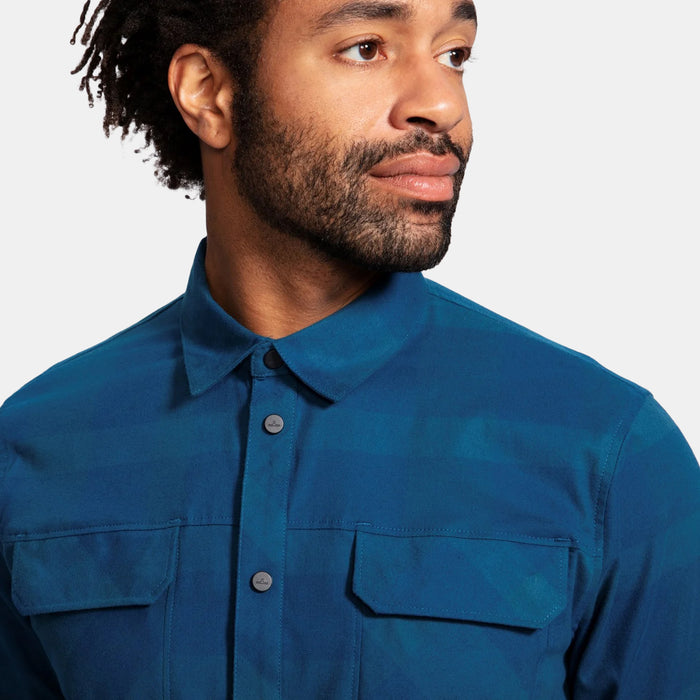 evo Lightweight Long-Sleeve Tech Flannel Shirt Off-Blue