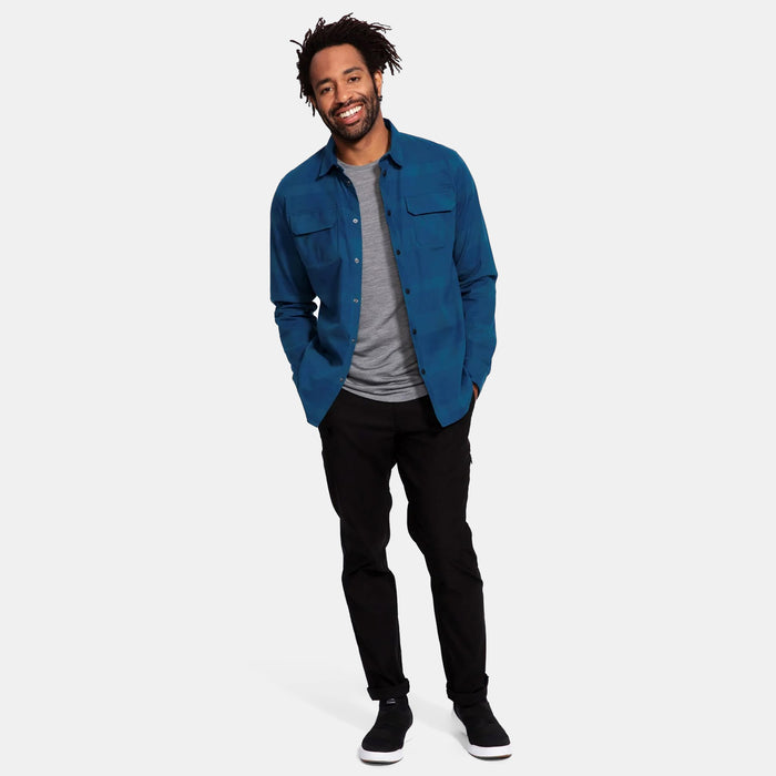 evo Lightweight Long-Sleeve Tech Flannel Shirt Off-Blue