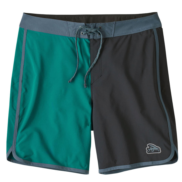 Patagonia Hydropeak Scallop 18" Shorts - Men's Flying Fish Patch/Harlequin Ink Black