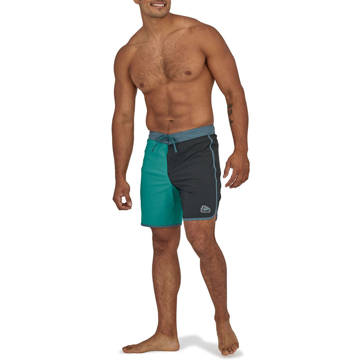 Patagonia Hydropeak Scallop 18" Shorts - Men's Flying Fish Patch/Harlequin Ink Black