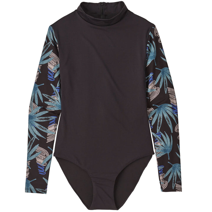 Patagonia Long-Sleeve Swell Seeker One-Piece Swimsuit - Women's Ink Black/Tropical Ecuador