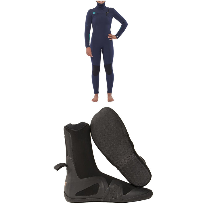 Sisstrevolution 5/4 Hooded Chest Zip Wetsuit + 5mm Round Toe Wetsuit Boots - Women's