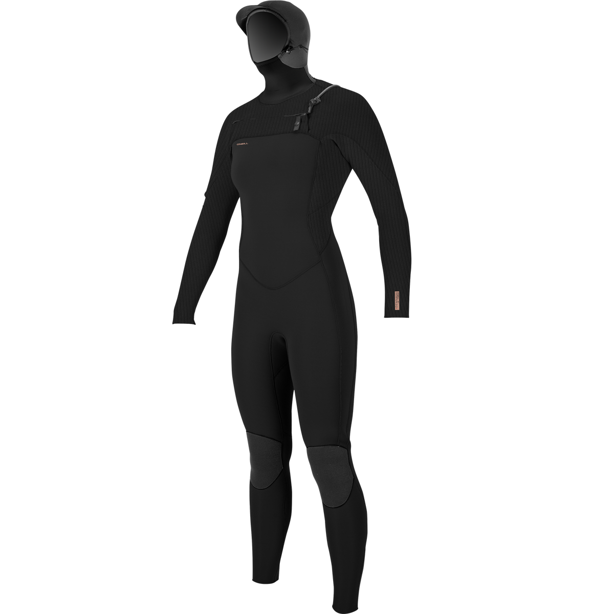 O'Neill 5/4+ Hyperfreak Chest Zip Hooded Wetsuit - Women's Black/Black