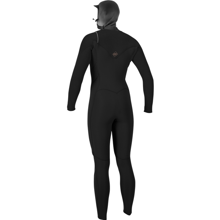 O'Neill 5/4+ Hyperfreak Chest Zip Hooded Wetsuit - Women's Black/Black