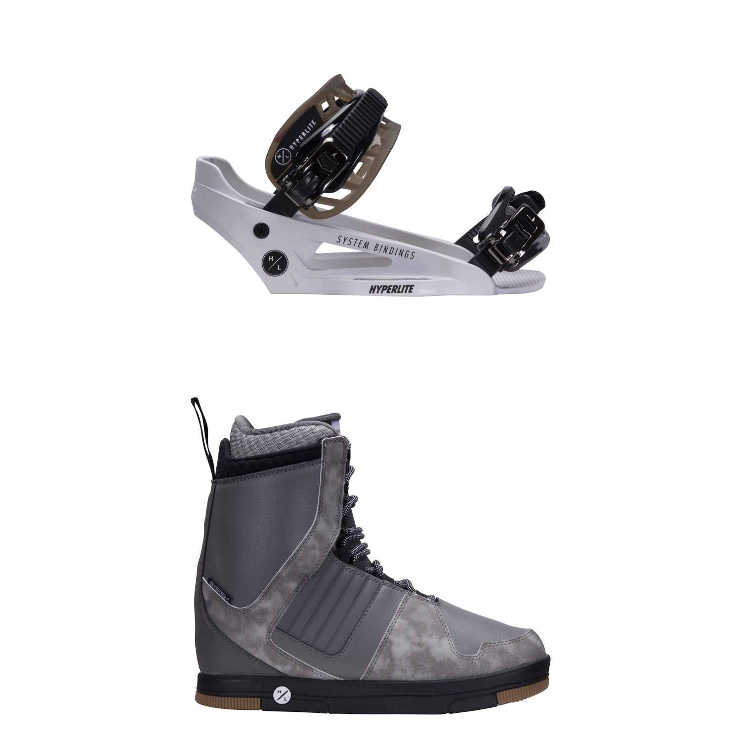 Hyperlite System Lowback wakeboard Bindings + Freepress System Boots 2 ...