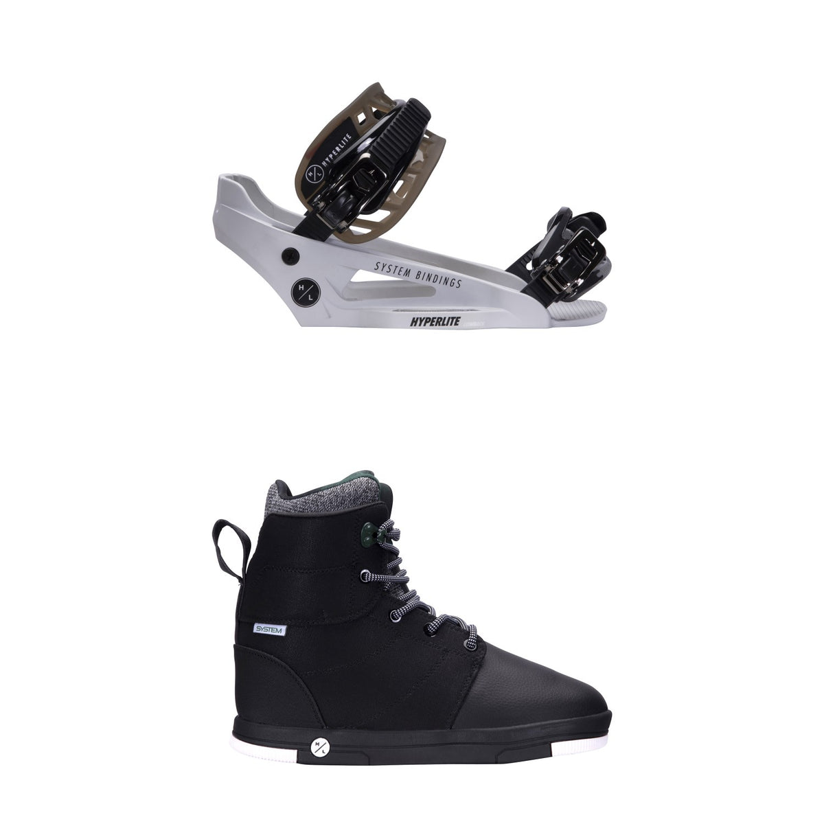 Hyperlite System Lowback wakeboard Bindings + Distortion System Boots 2022
