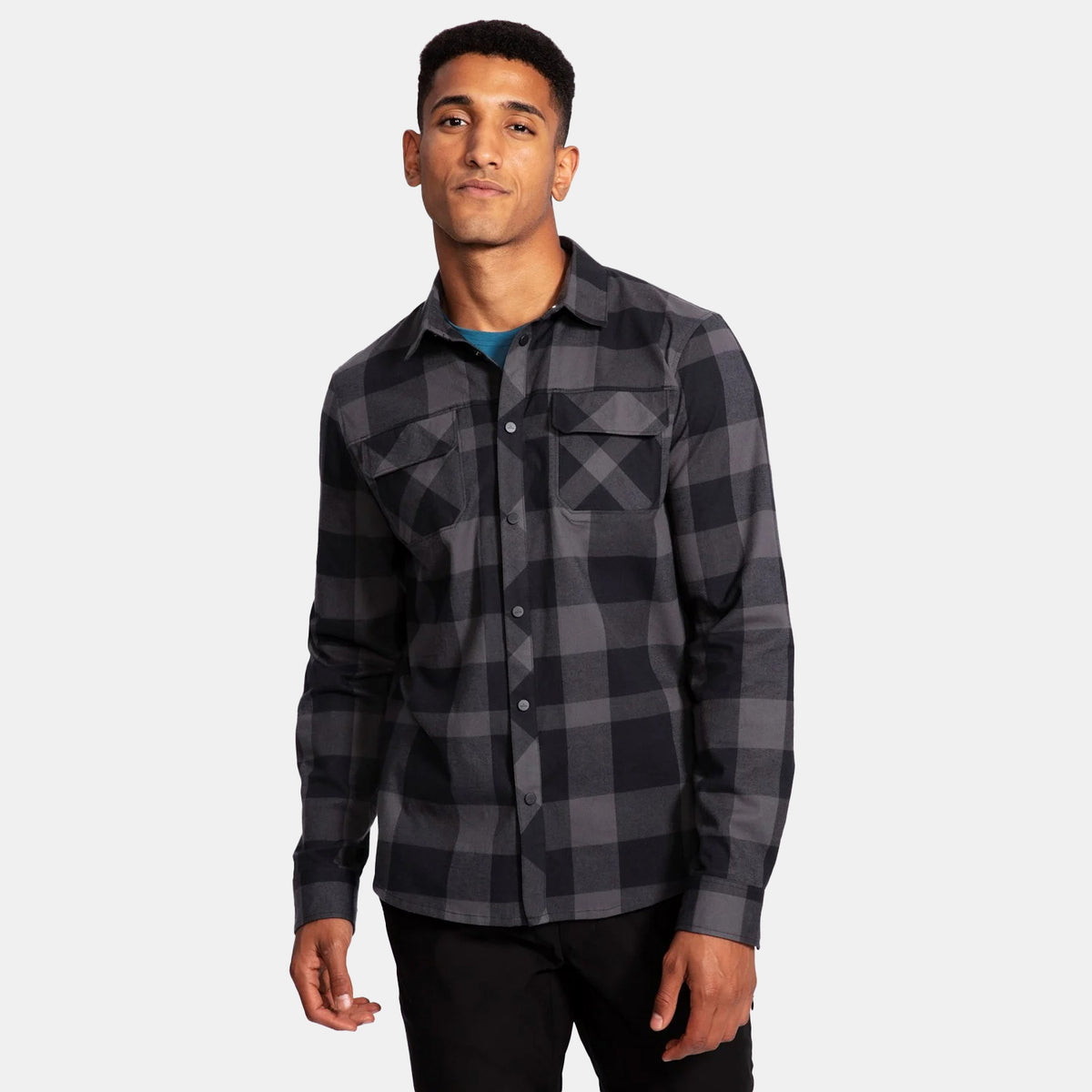 evo Lightweight Long-Sleeve Tech Flannel Shirt Black
