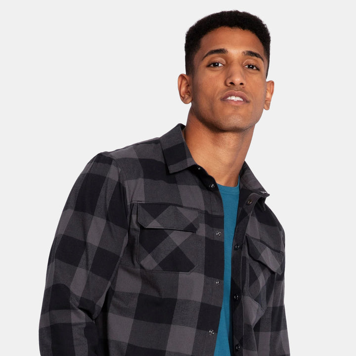 evo Lightweight Long-Sleeve Tech Flannel Shirt Black