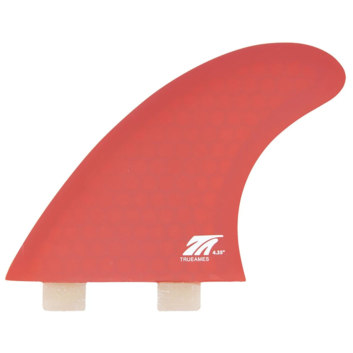 True Ames Side Bite 4.35" FCS Fin Set Red Hexcore